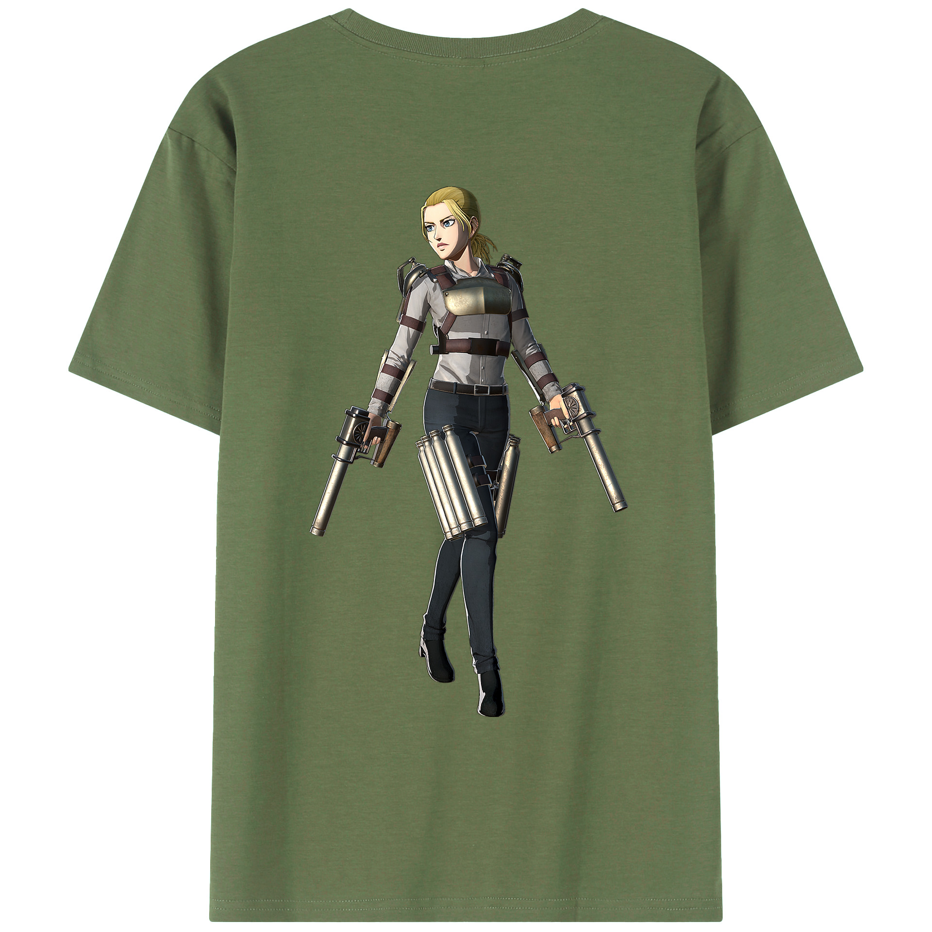 （画像用） 進撃の巨人 Attack on Titan 綿100％ メンズ半袖Tシャツ（バックプリント） 通気性
